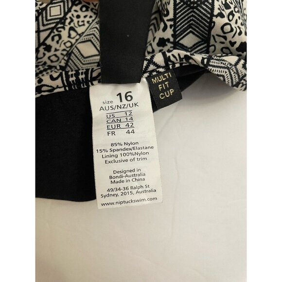 Nip tuck Swim Black White One piece Swimsuit‎ Multi Cup USA Size 12 Slimming - Picture 5 of 8
